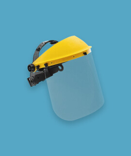 Prémium arcpajzs cserélhető, felhajtható plexivel - Arcmaszk - 1 db - Sárga