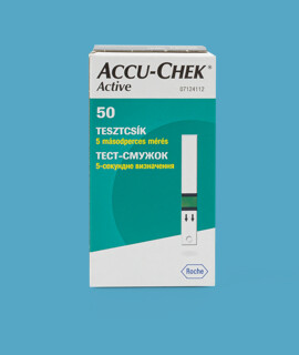 Accu-Chek vércukorszintmérő tesztcsík - Vércukorszintmérő tesztcsík lejárati idővel - Accu-Chek Active tesztcsík - 50 db - 2027-01-06