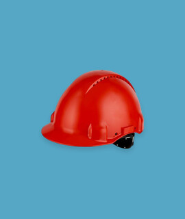 3M™ G3000CUV-RD csatos, ventilált piros védősisak műanyag izzadságszívó betéttel - Piros