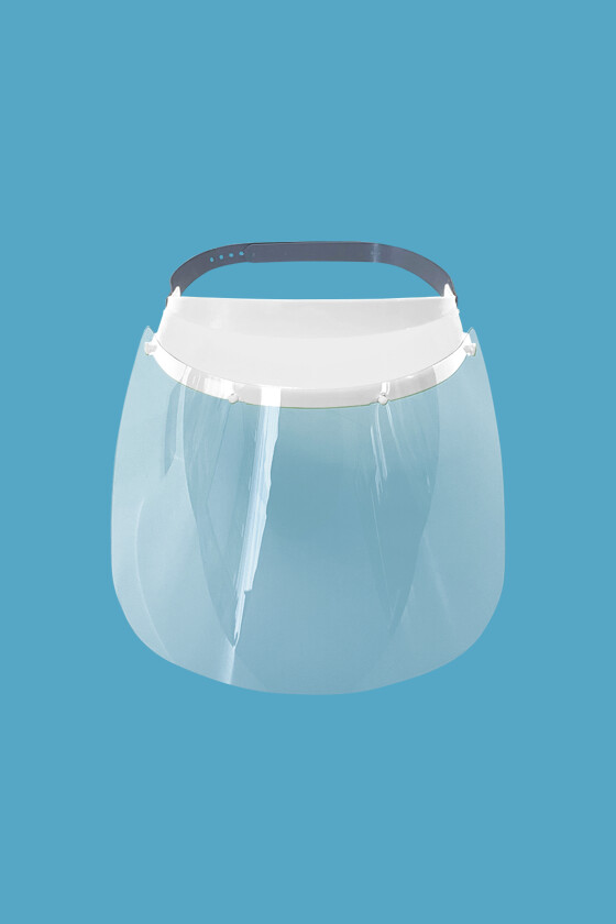 Fejpántos arcpajzs védőfóliával - 1 db - Fehér