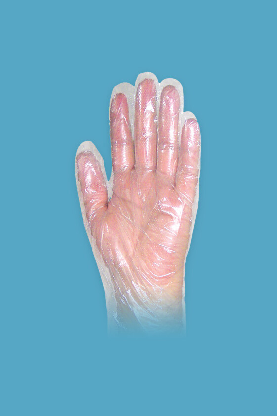 Fóliakesztyű - 100 db - Víztiszta - L