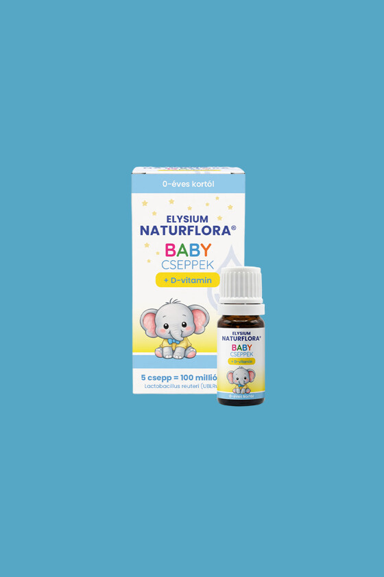 Elysium Naturflora Baby cseppek étrend-kiegészítő szuszpenzió 100 millió CFU Lactobacillus reuteri (UBLRu-87) spórával és D-vitaminnal - 5 ml - 1 db
