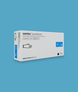 Santex rugalmas latex púderezett fehér orvosi kesztyű - 100 db - XS - fehér