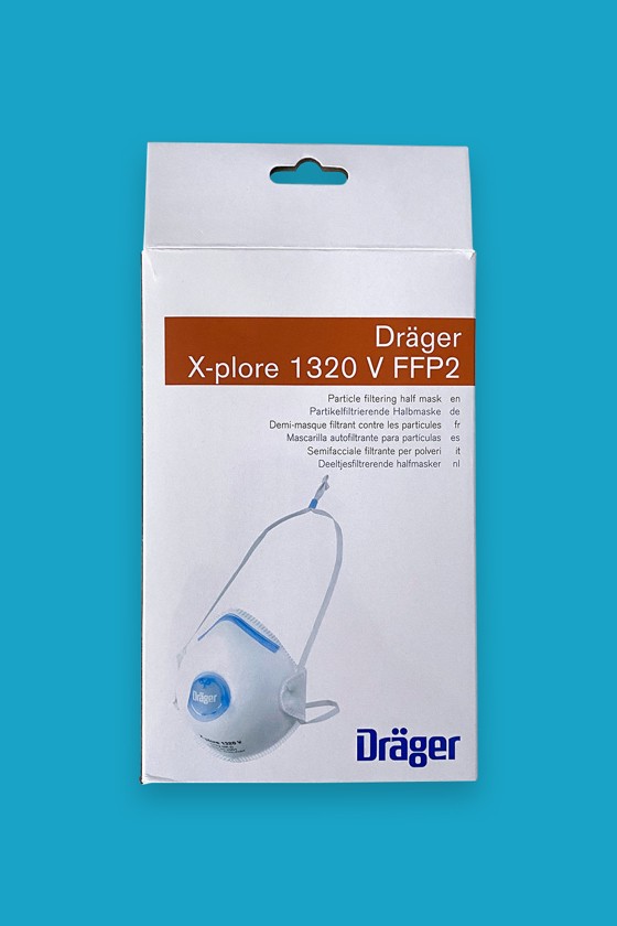 DRÄGER (DRAEGER) X-PLORE 1320 V FFP2 légzésvédő maszk - szelepes - Arcmaszk - 10 db - Fehér