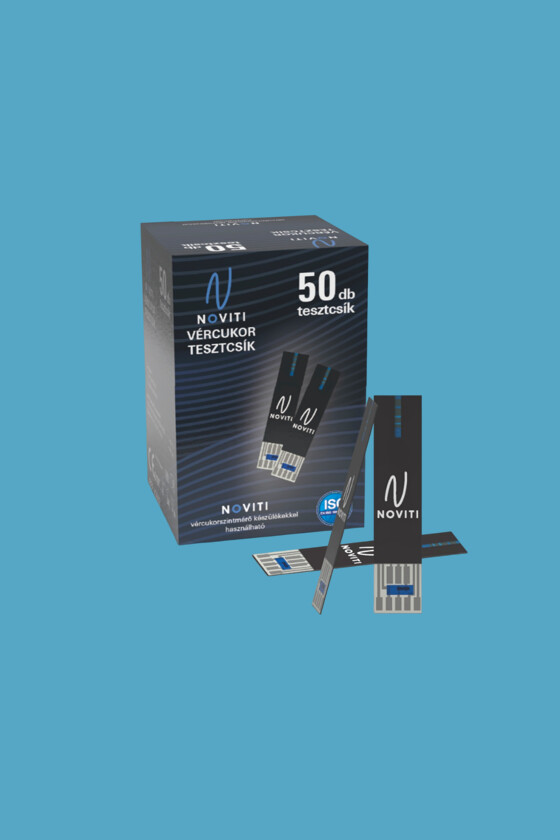 NOVITI vércukorszintmérő tesztcsík - Vércukorszintmérő tesztcsík lejárati idővel - NOVITI tesztcsík - 50 db - 2027-06-30