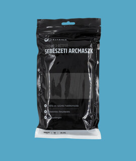 Elysium type IIR 3-rétegű felnőtt sebészeti arcmaszk visszazárható tasakban - 10 db - Fekete - Felnőtt