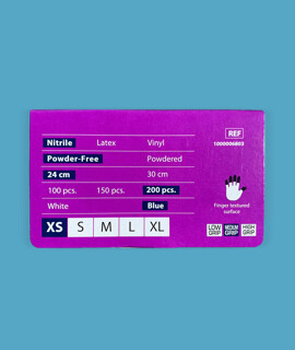 Prémium minőségű dán nitril kesztyű - 200 db - Kék - Nitril kesztyű - Kék - S