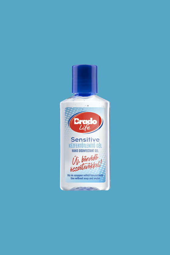 Bradolife kézfertőtlenítő gél - 50 ml - Kézfertőtlenítő - Illatmentes - sensitive - 12 x 50 ml