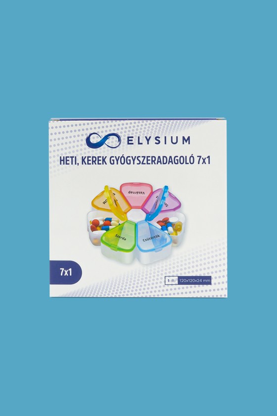 Elysium gyógyszeradagoló - Gyógyszeradagoló - Heti kerek gyógyszeradagoló - 7x1