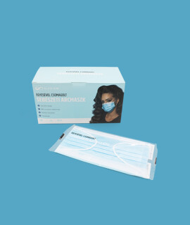 Elysium type IIR 3-rétegű egyesével csomagolt felnőtt sebészeti arcmaszk - 50 db - Kék - Felnőtt