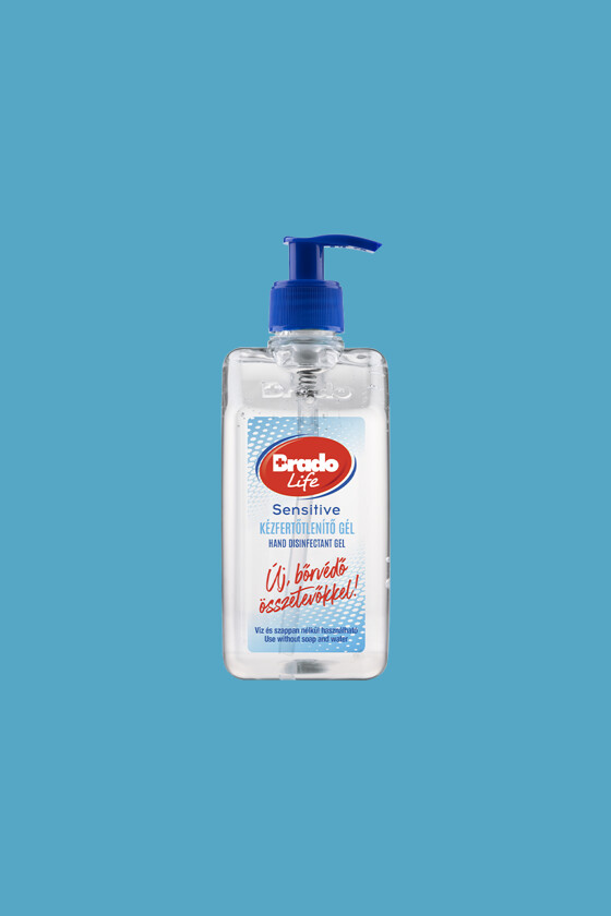 Bradolife Sensitive kézfertőtlenítő gél - pumpás - illatmentes - 500 ml - 1 db