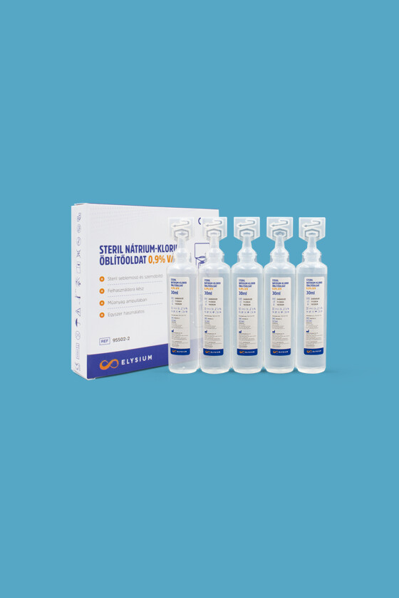 Elysium steril nátrium-klorid seb- és szemöblítő oldat 0,9% V/V - 5 x 30 ml - 1 doboz