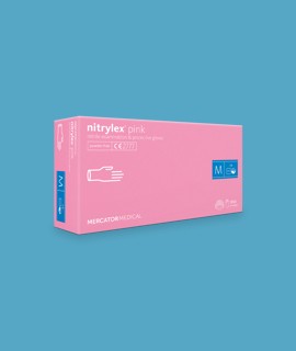 Mercator Nitrylex rózsaszín orvosi púdermentes nitril kesztyű - S - rózsaszín