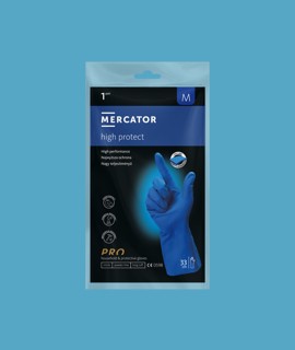 MERCATOR® high protect vastag, vegyszerálló, nitril kesztyű - 1 pár - Kék - XL