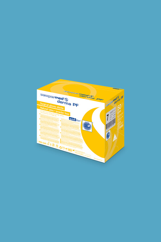 Sempermed Derma, púdermentes steril kesztyű - Fehér - 9 - 100 db