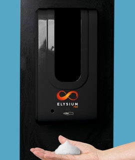 Elysium Pro professzionális, érintésmentes, 1200 ml-es adagoló - Habosító szappan - Fekete állvánnyal - Fekete