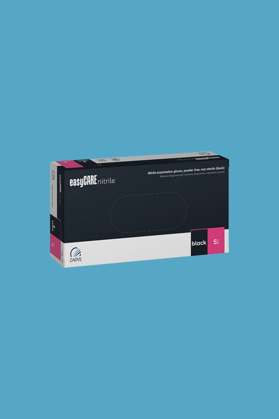 easyCARE orvosi púdermentes nitril kesztyű - Nitril kesztyű - Fekete - XS