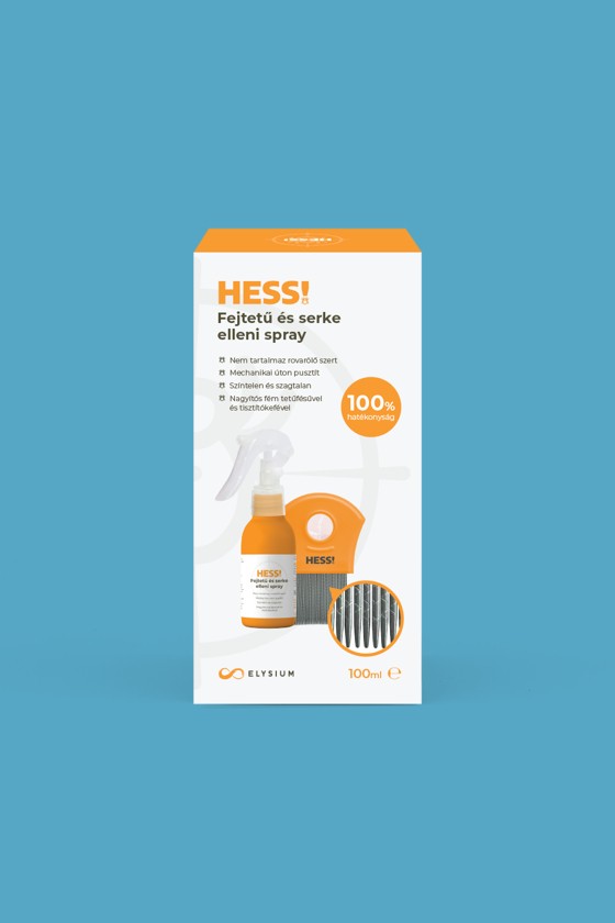 HESS! Fejtetű és serke ellen - Fejtetű és serke ellen - Fejtetű és serke elleni spray tetűfésűvel - 100 ml