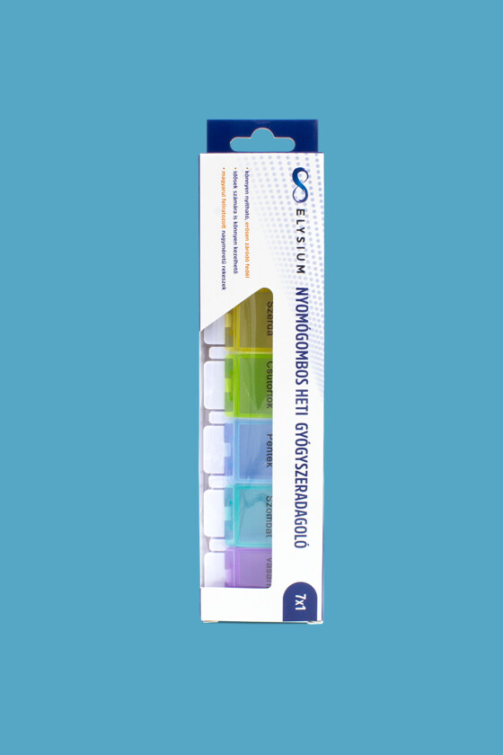 Elysium gyógyszeradagoló - Gyógyszeradagoló - Heti gyógyszeradagoló (nyomógombos) - 7x1