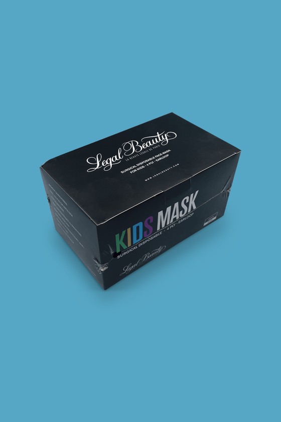 Legal Beauty 4 rétegű egészségügyi arcmaszk - 4 rétegű arcmaszk - 50 db - Fekete - Gyermek