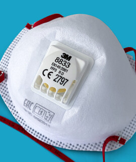 3M 8833 FFP3 RD légzésvédő maszk - szelepes - Arcmaszk - 10 db - Fehér
