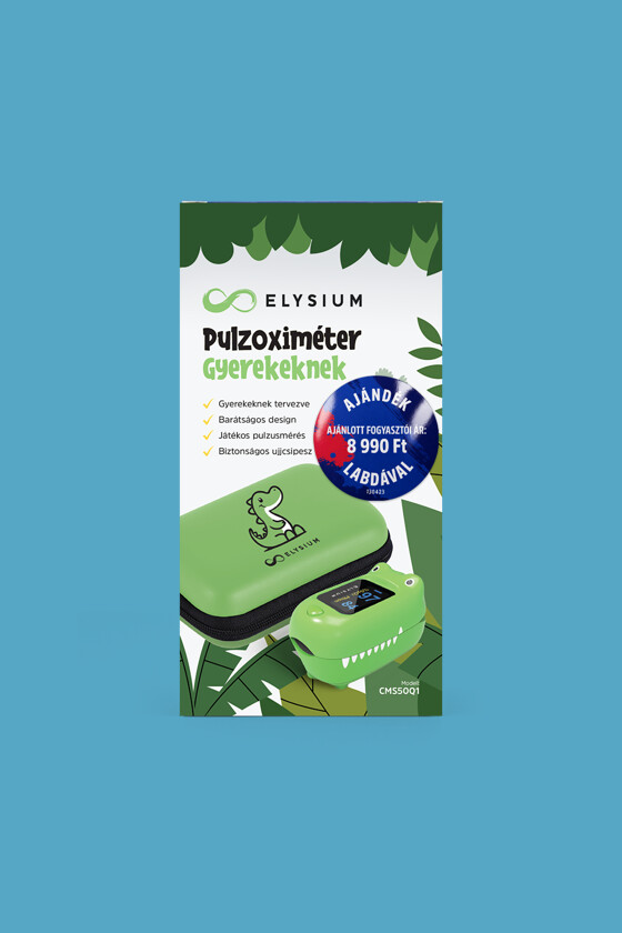 Fociláz - Elysium pulzoximéter gyerekeknek - Krokodil + Focilabda