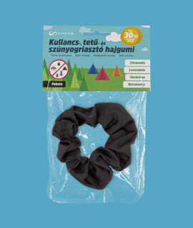 Elysium kullancs-, tetű- és szúnyogriasztó szatén hajgumi - Fekete - 1 db