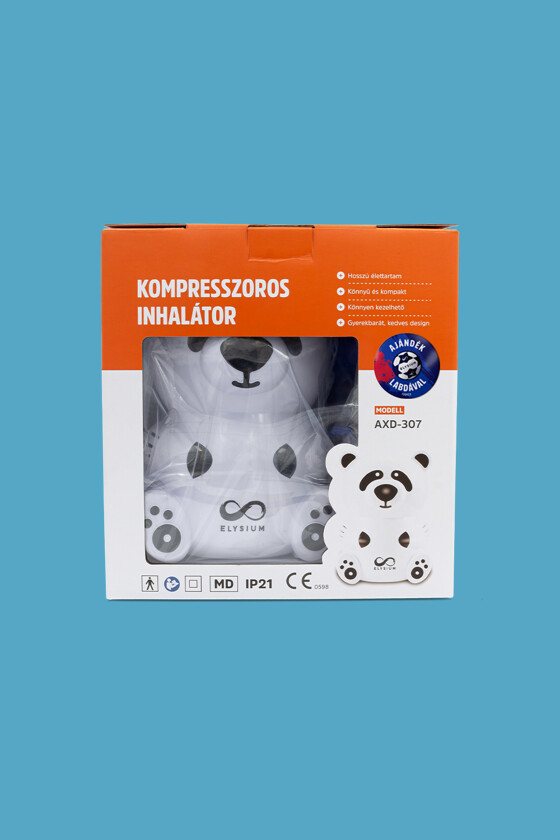Fociláz - Elysium kompresszoros panda formájú inhalátor - AXD-307 + Focilabda