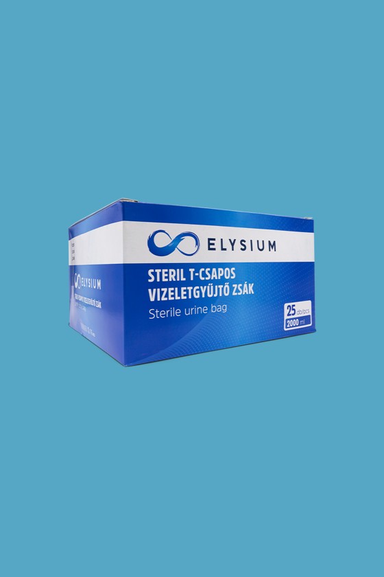 Elysium steril vizeletgyűjtő zsák - Vizeletgyűjtő zsák - 1 db - Steril T-csapos vizeletgyűjtő zsák - 2000 ml