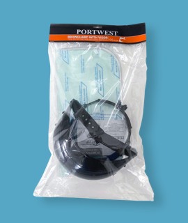 Portwest PW96 Plus arcpajzs felhajtható plexivel - Arcpajzs - 1 db - Víztiszta