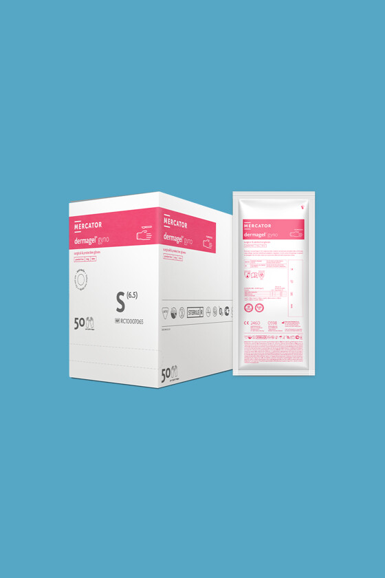 Mercator dermagel® gyno púdermentes speciális sebészeti kesztyű nőgyógyászati beavatkozásokhoz - Krémszínű - 100 db - M