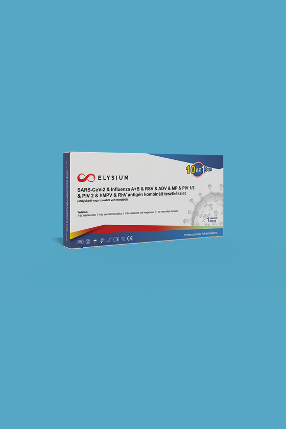 Elysium SARS-CoV-2 tesztkészlet - SARS-CoV-2 teszt - 1 db - 10 az 1-ben Covid 19 + Influenza A + Influenza B + RSV + ADV + MP + PIV 1/3 + PIV 2 + hMPV + RhV