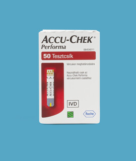 Accu-Chek vércukorszintmérő tesztcsík - Vércukorszintmérő tesztcsík lejárati idővel - Accu-Chek Performa tesztcsík - 50 db - 2026-12-31