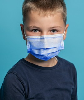 Submed type II 3-rétegű, egyszer használatos gyermek orvosi arcmaszk - 50 db - Kék - gyermek
