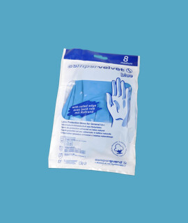 Sempervelvet latex, vegyszerálló védőkesztyű - 1 pár - Kék - M