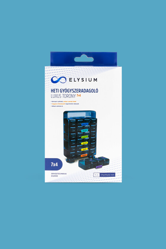 Elysium gyógyszeradagoló - Gyógyszeradagoló - Heti gyógyszeradagoló luxus torony - 7x4