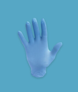 Púderezett, nitril kesztyű - 100 db - Nitril kesztyű - Kék - S