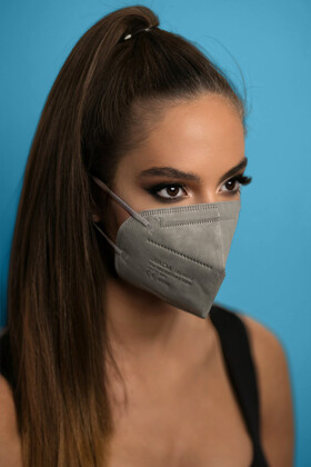 Jada 7-rétegű FFP3 CE 0370 szelep nélküli fülpántos szürke maszk - 20 db - szürke