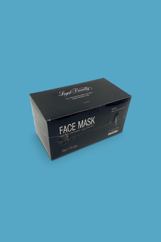 Legal Beauty 4 rétegű egészségügyi arcmaszk - 4 rétegű arcmaszk - 50 db - Fekete - Felnőtt