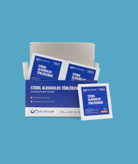 Elysium steril alkoholos törlőkendő - 100 db - 70%-os izopropil-alkohollal - 1 doboz