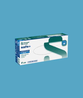 Sempermed safe+ púdermentes nitril vizsgálókesztyű - Kék - S - 100 db - 1 doboz