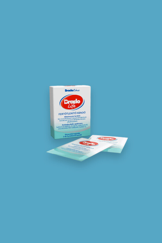 Bradolife fertőtlenítő kendő - 5 db - 1 csomag