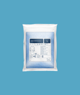 Mercator higiéniai köpeny nem szőtt textil anyagból - Látogatói köpeny - 10 db - Kék - L