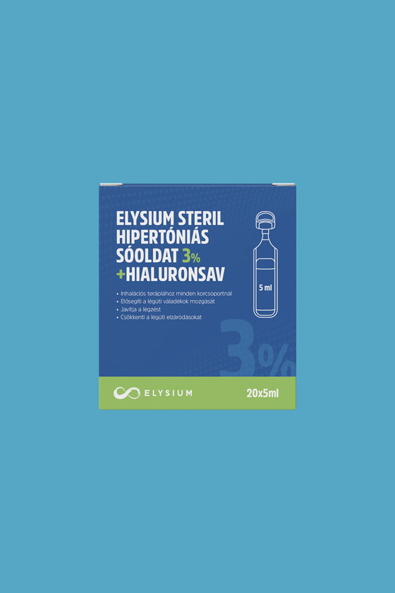 Elysium steril nátrium-klorid oldat - Nátrium-klorid oldat - Hipertóniás sóoldat - 3% + hialuronsav - 20 x 5 ml