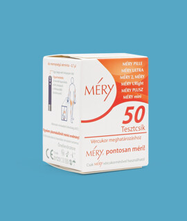 Méry vércukorszintmérő tesztcsík - 50 db - 1 doboz