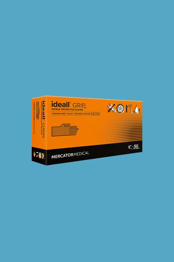 ideall® grip+ speciális ipari védőkesztyű - Nitril kesztyű - Fekete - XL