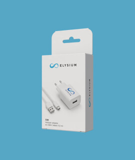 Elysium USB-C kábel és hálózati adapter Elysium vérnyomásmérőhöz és MESH inhalátorhoz - 1 db