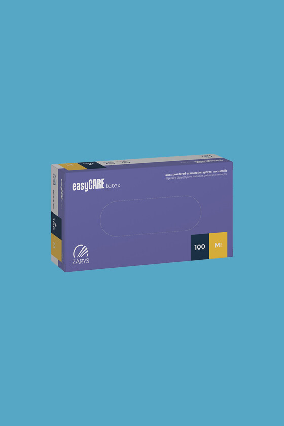 easyCARE latex, púderezett orvosi kesztyű - Fehér - L - 100 db - 1 doboz