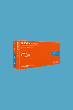 Mercator nitrylex® orange narancs orvosi púdermentes nitril kesztyű - L - Narancs