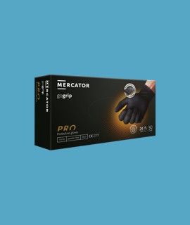 MERCATOR gogrip prémium munkavédelmi nitril kesztyű - Fekete - 50 db - M